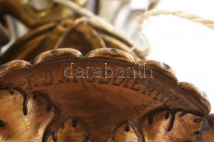 Ferdinand Barbedienne (1810 - 1892): Aranyozott bronz csillár 6 karos, gyertyaizzós (kopott, sérülés...