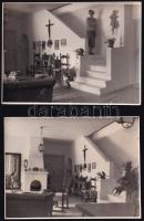 cca 1949-1961 Enteriőrök, lakásbelsők régi bútorokkal, 8 db fotó, 11x8,5 cm körüli méretben