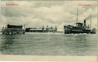 1912 Balatonfüred, Baross hajó érkezése télen