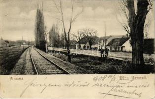 1908 Dunaharaszti, Csárda, vasúti sín (EK)