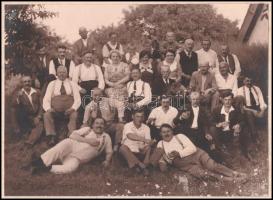 1936 Fehérvárcsurgó, Guti Gábor ötvenéves jubileumán készült csoportkép, részletes leírással, vintag...