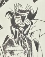 Bolmányi Ferenc (1904-1990): Memento, 1963.
Tus, toll, papír, jelzett. Hátoldalán feliratozott. Pas...