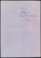 1934 Mulató polgár Tokajon, Kerny István (1879-1963) fotóművész hátoldalon saját kézzel feliratozott...