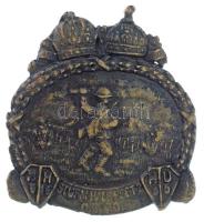 Osztrák-Magyar Monarchia ~1914-1918. STURM HALB REGT. 2 - D. 2. K. D. Br alakulati lemezjelvény, vízszintes tűvel (32x29mm) T:2 / Austro-Hungarian Monarchy ~1914-1918. STURM HALB REGT. 2 - D. 2. K. D. Br sheet metal military badge with horizontal pin (32x29mm) C:XF