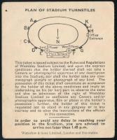 1953 Magyarország-Anglia, a legendás 6:3-as labdarúgó mérkőzés meccsfüzete, és egy belépőjegy a Wemb...