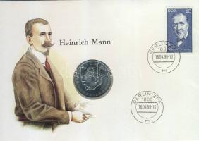 NDK 1971. 20M "Heinrich Mann" érmés, bélyeges borítékon T:2