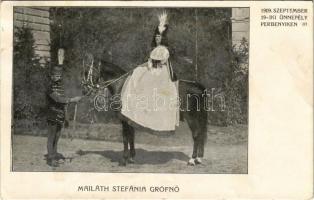 1912 Perbenyik, Pribenik; Mailáth Stefánia grófnő lovon az 1909. szeptember 19-iki ünnepélyen / Countess Majláth on horseback (EB)