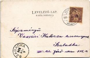 1900 Vukovar, Pogled sa Dunava. Tiskara Sriemske Novine / Dunai árvíz, zsinagóga / Danube flood, syn...