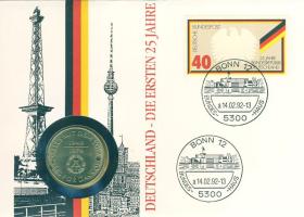 NDK 1974. 10M "25 éves az NDK" érmés, bélyeges borítékon T:2