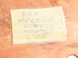 Tornay Endre András (1949-2008): A horvátlövői hősi emlékmű szoborterve. Fa, kő, jelzett, m: 40 cm H...