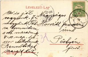 1907 Bártfa, Bártfafürdő, Bardejovské Kúpele, Bardiov, Bardejov; Részlet a Park Clubból. Pelcz Lipót...