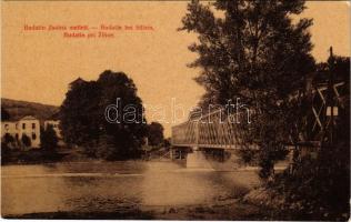 Zsolna, Zilina; Budatin, vasúti híd. Biel L. 930. (W.L. ?) / railway bridge, castle