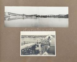 cca 1946 Komárom, Duna-híd újjáépítésének munkálatai a II. világháború után, a híd helyreállításának...