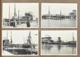 cca 1946 Komárom, Duna-híd újjáépítésének munkálatai a II. világháború után, a híd helyreállításának...