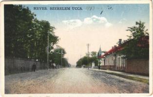 1933 Heves, Szerelem utca. Cserba Jenő kiadása (kopott sarkak / worn corners)