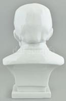 Herendi Jókai mellszobor, fehér mázas, jelzett, hibátlan, m:23 cm