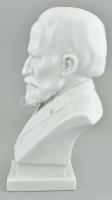 Herendi Jókai mellszobor, fehér mázas, jelzett, hibátlan, m:23 cm