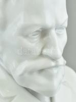 Herendi Jókai mellszobor, fehér mázas, jelzett, hibátlan, m:23 cm