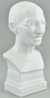 Herendi Mahatma Gandhi mellszobor, fehér mázas, jelzett, hibátlan, m:18 cm