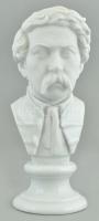 Herendi Arany János büszt, fehér mázas és bisquit porcelán, jelzett, hibátlan, m:17 cm