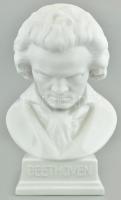 Herendi Beethoven büszt, fehér mázas és bisquit porcelán, jelzett, hibátlan, m:21 cm