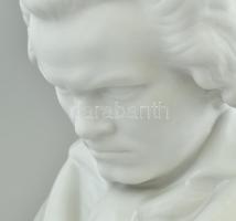 Herendi Beethoven büszt, fehér mázas és bisquit porcelán, jelzett, hibátlan, m:21 cm