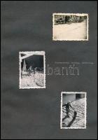 1942 Ferihegyi reptér építése. 25 db fotó albumlapokon, feliratozva / 25 photos of the Ferihegy Airp...