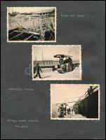 1942 Ferihegyi reptér építése. 25 db fotó albumlapokon, feliratozva / 25 photos of the Ferihegy Airp...