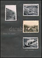 1942 Ferihegyi reptér építése. 25 db fotó albumlapokon, feliratozva / 25 photos of the Ferihegy Airp...