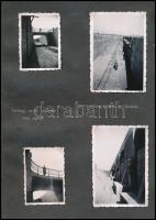 1942 Ferihegyi reptér építése. 25 db fotó albumlapokon, feliratozva / 25 photos of the Ferihegy Airp...