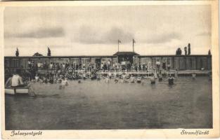 1932 Zalaszentgrót, Strand, fürdőzők. Özv. Toperczer Oszkárné kiadása (EB)