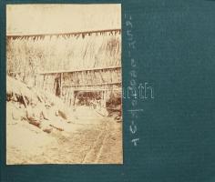 1915-1917 2 db feliratozott fotóalbum az olasz frontról, Isonzo és Tolmein környékéről, 111 fotóval ...