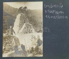 1915-1917 2 db feliratozott fotóalbum az olasz frontról, Isonzo és Tolmein környékéről, 111 fotóval ...