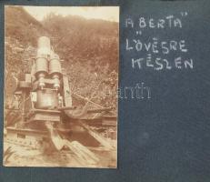1915-1917 2 db feliratozott fotóalbum az olasz frontról, Isonzo és Tolmein környékéről, 111 fotóval ...