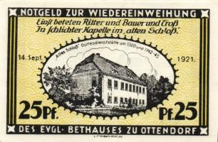 Német Birodalom/Weimari Köztársaság/ Ottendorf 1921. 25Pf + 50Pf + 75Pf + 1M + 2M 5klf db, teljes sor T:I