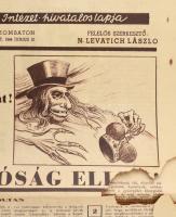 1944 A Harc. 1944. jul. 1., I. évf. 4. sz. A Zsidókérdést Kutató Magyar Intézet hivatalos lapja. Fős...