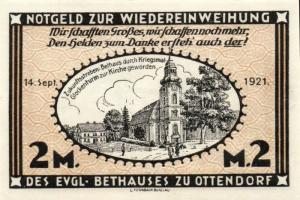 Német Birodalom/Weimari Köztársaság/ Ottendorf 1921. 25Pf + 50Pf + 75Pf + 1M + 2M 5klf db, teljes so...