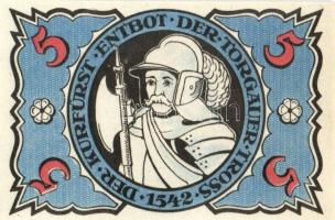 Német Birodalom/Weimari Köztársaság/ Torgau 1921. 5Pf + 10Pf + 25Pf + 50Pf 4klf db, teljes sor T:I