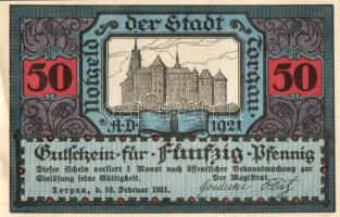 Német Birodalom/Weimari Köztársaság/ Torgau 1921. 5Pf + 10Pf + 25Pf + 50Pf 4klf db, teljes sor T:I