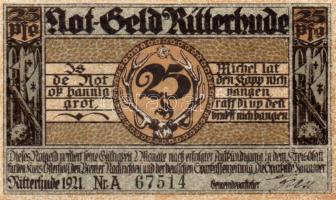 Német Birodalom/Weimari Köztársaság/ Ritterhude 1921. 25Pf + 50Pf + 75Pf 3klf db, teljes sor T:I