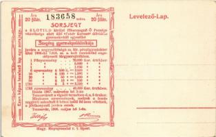 Stubnyafürdő, Túróchévíz, Stubnianske Teplice, Turcianske Teplice; park, patak. Hátoldalon sorsjegy ...