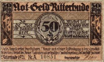 Német Birodalom/Weimari Köztársaság/ Ritterhude 1921. 25Pf + 50Pf + 75Pf 3klf db, teljes sor T:I