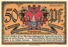 Német Birodalom/Weimari Köztársaság/ Wittenberge D.N. 50Pf(6x) 6klf db, teljes sor T:I