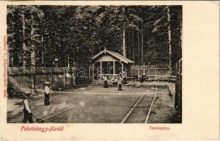 1907 Feketehegyfürdő, Feketehegy, Cernohorské kúpele (Merény, Vondrisel, Nálepkovo); teniszpálya. Lomnitzy V. 3030. / tennis court (EK)