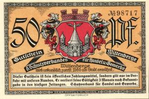 Német Birodalom/Weimari Köztársaság/ Wittenberge D.N. 50Pf(6x) 6klf db, teljes sor T:I