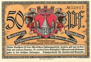 Német Birodalom/Weimari Köztársaság/ Wittenberge D.N. 50Pf(6x) 6klf db, teljes sor T:I