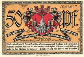 Német Birodalom/Weimari Köztársaság/ Wittenberge D.N. 50Pf(6x) 6klf db, teljes sor T:I