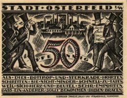 Német Birodalom/Weimari Köztársaság/ Osterfeld 1921. 50Pf(2x) + 75Pf + 100Pf + 150Pf(2x) 6klf db, teljes sor T:I