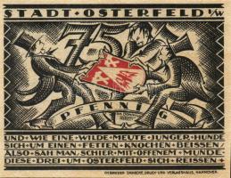 Német Birodalom/Weimari Köztársaság/ Osterfeld 1921. 50Pf(2x) + 75Pf + 100Pf + 150Pf(2x) 6klf db, te...