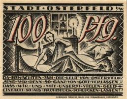 Német Birodalom/Weimari Köztársaság/ Osterfeld 1921. 50Pf(2x) + 75Pf + 100Pf + 150Pf(2x) 6klf db, te...